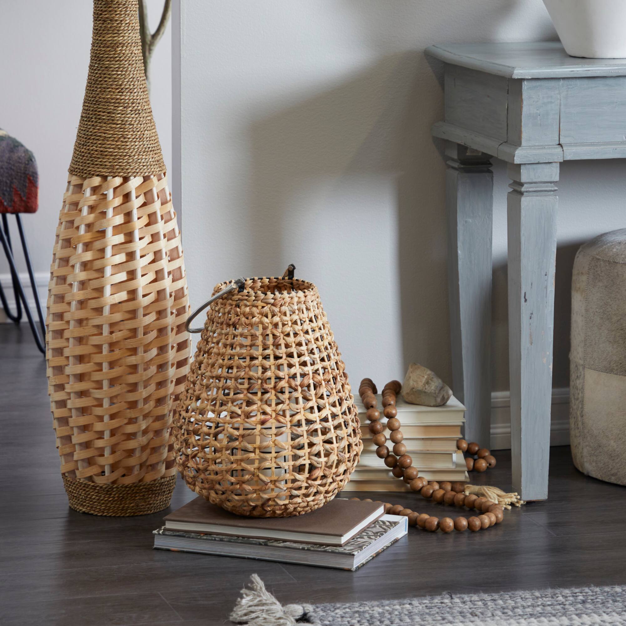 16" Natural Metal Candle Lantern